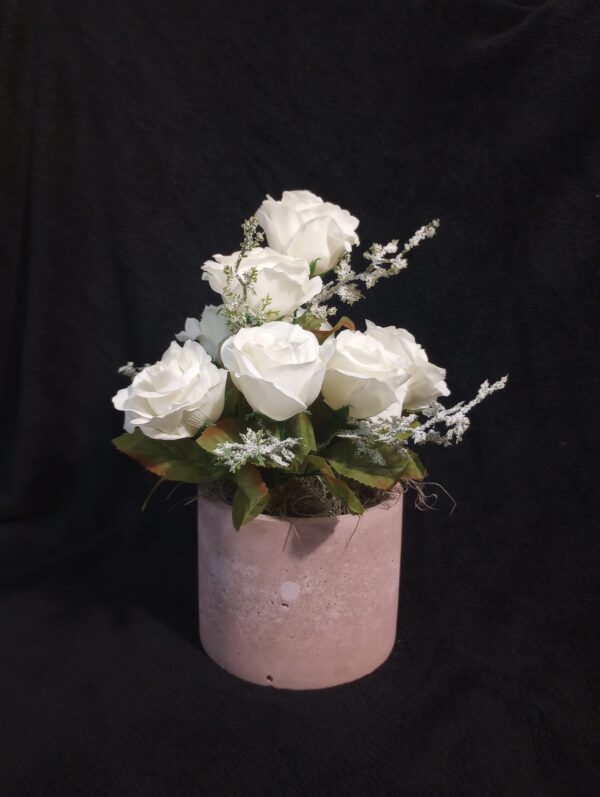 medium white rose arrangement